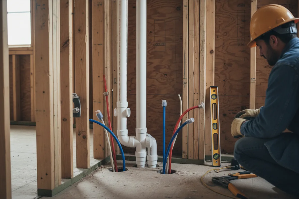 Drain and supply rough-in during Garbage Disposal Repair in Wallace
